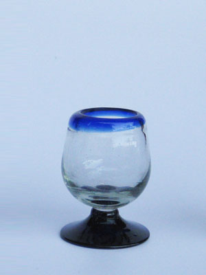 Cobalt Blue Rim Glassware / 'Cobalt Blue Rim' tequila sippers (set of 6) / Sip your favourite tequila with these iconic cobalt blue rim sipping glasses. You may also serve lemon juice or other chasers.